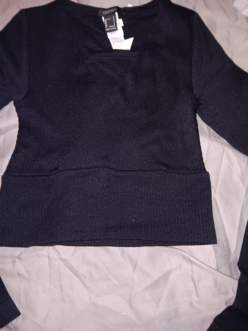 Forever 21 Black Ribbed Waist Top Nwt